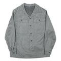 Mens Grey Cotton Blend Button Jacket M Plain Casual Lightweight Classic