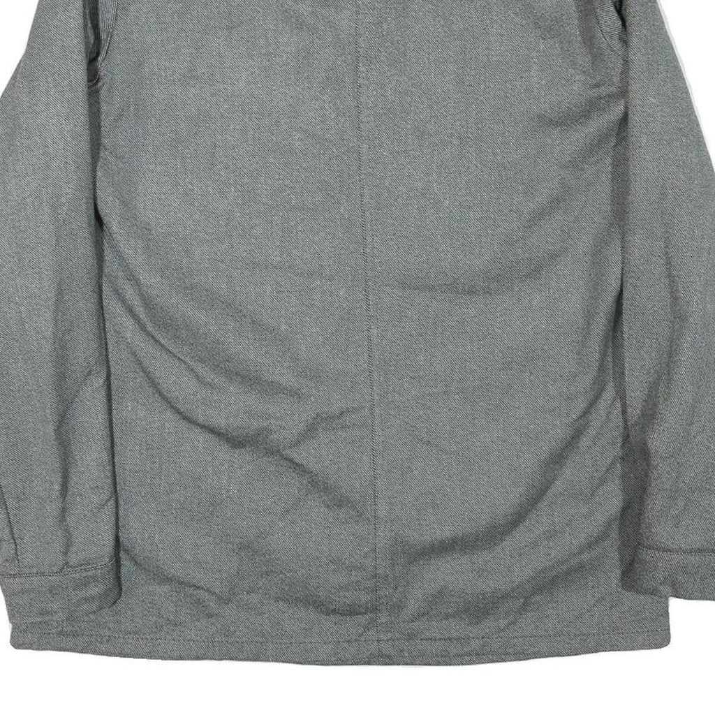 Mens Grey Cotton Blend Button Jacket M Plain Casual Lightweight Classic