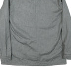 Mens Grey Cotton Blend Button Jacket M Plain Casual Lightweight Classic