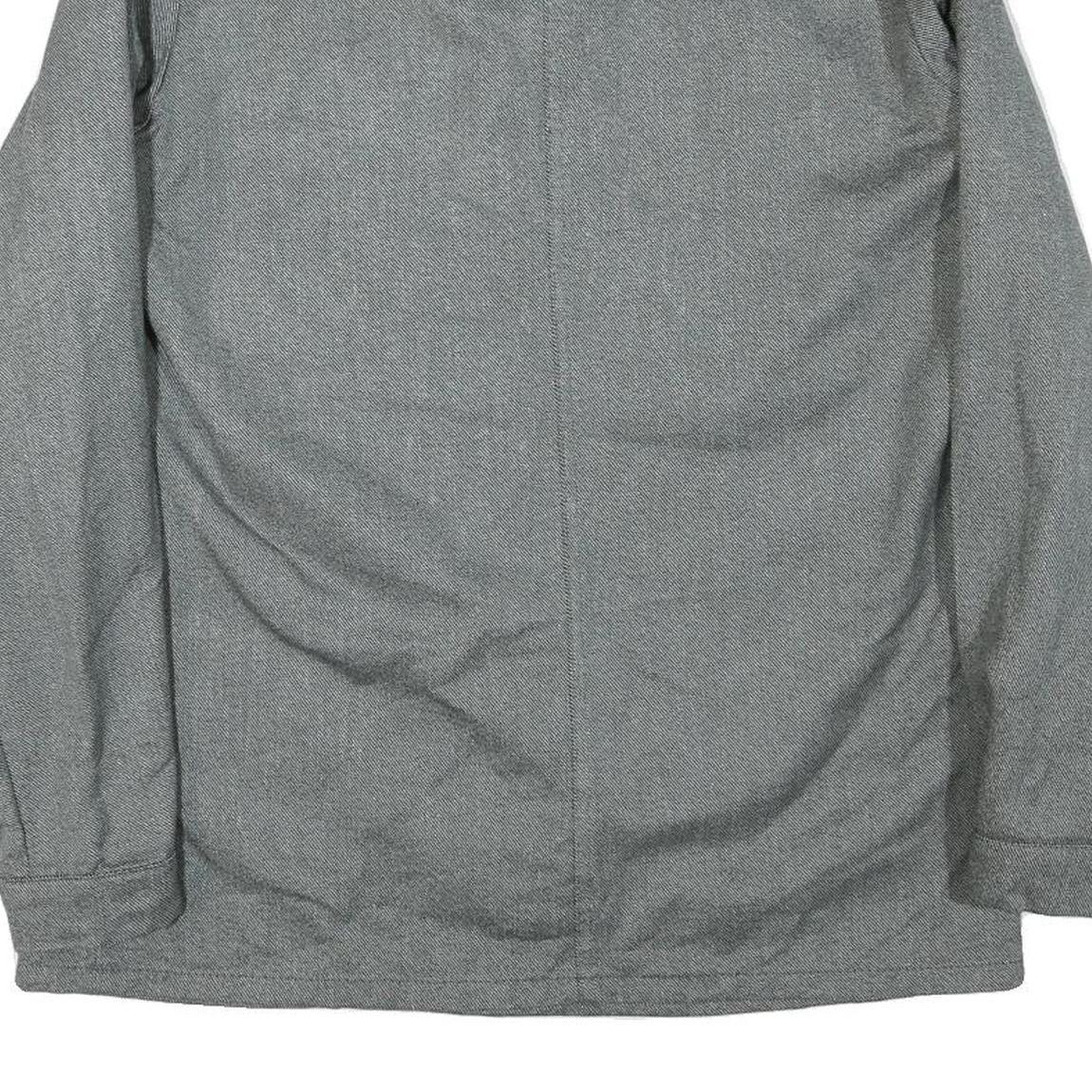 Mens Grey Cotton Blend Button Jacket M Plain Casual Lightweight Classic