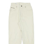 MEXX Womens Cream Relaxed Straight Cotton Blend Trousers W26 L26 Stylish Zip