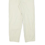 MEXX Womens Cream Relaxed Straight Cotton Blend Trousers W26 L26 Stylish Zip