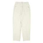 MEXX Womens Cream Relaxed Straight Cotton Blend Trousers W26 L26 Stylish Zip