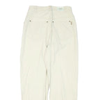 MEXX Womens Cream Relaxed Straight Cotton Blend Trousers W26 L26 Stylish Zip