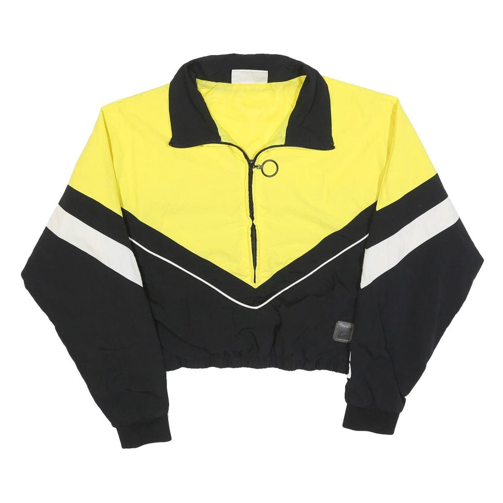 FILA Womens Yellow & Black VFILES Sportswear Cropped Polyester Blend Jacket S
