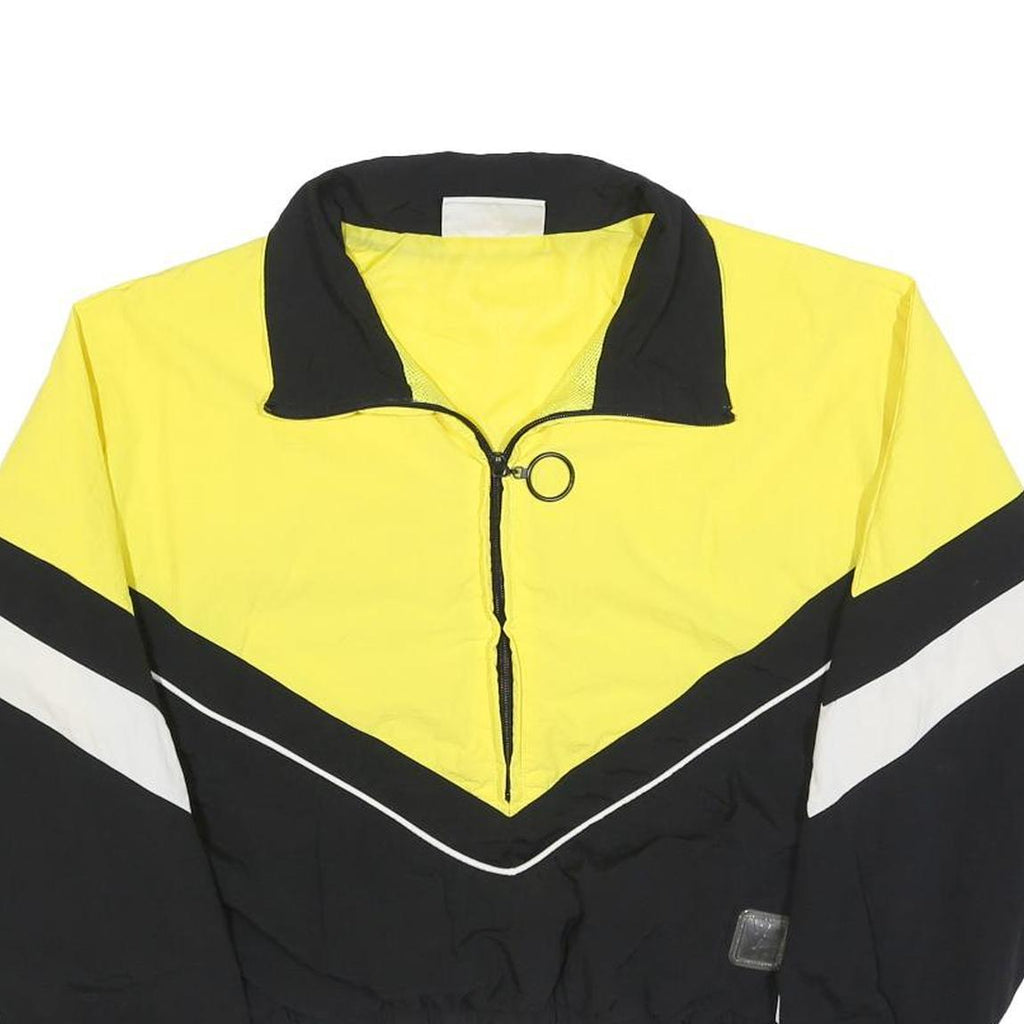 FILA Womens Yellow & Black VFILES Sportswear Cropped Polyester Blend Jacket S