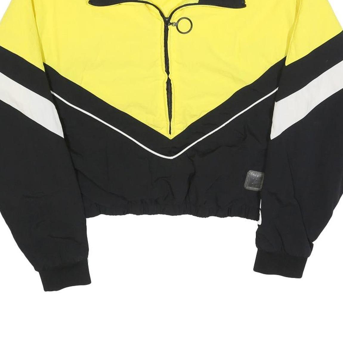 FILA Womens Yellow & Black VFILES Sportswear Cropped Polyester Blend Jacket S