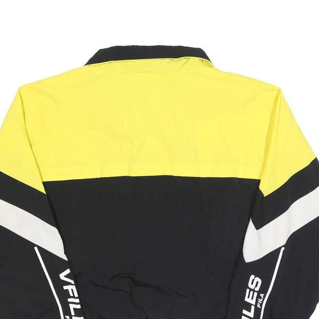 FILA Womens Yellow & Black VFILES Sportswear Cropped Polyester Blend Jacket S