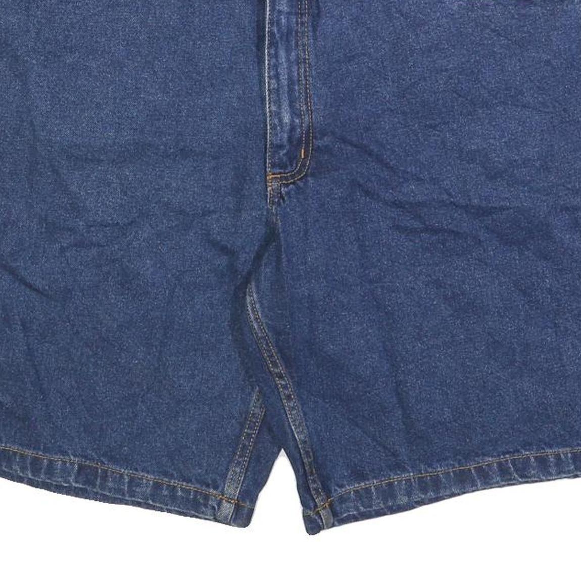 MC PANTHON Mens Denim Blue Casual Shorts L W36 Comfortable Fit Cotton Blend