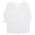 Womens Printed Blouse White V-Neck Long Sleeve Floral M