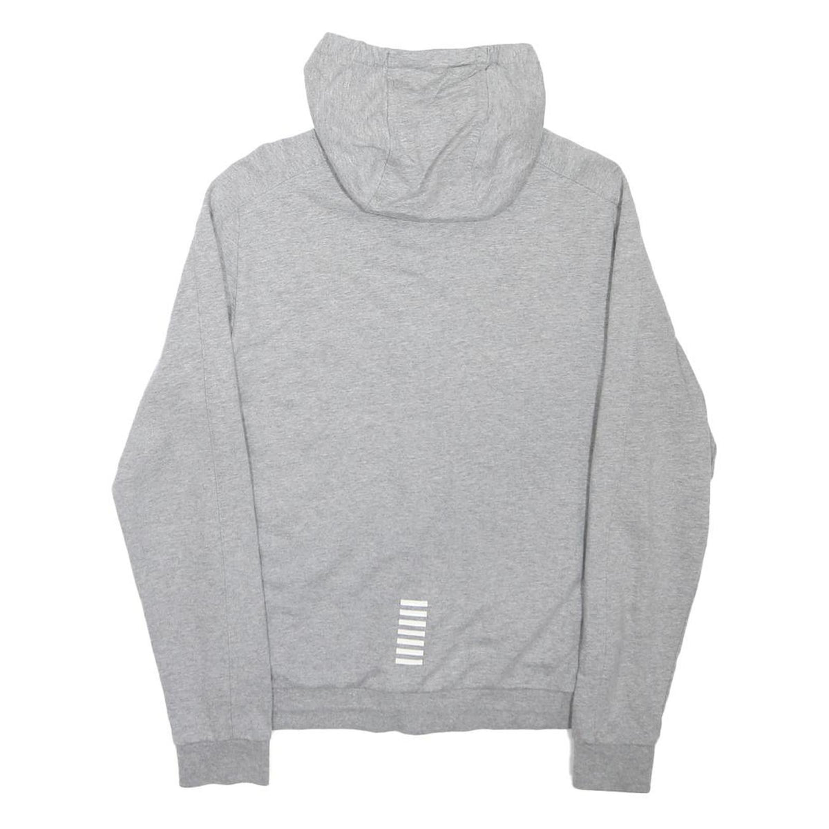 EA7 EMPORIO ARMANI Mens Grey Hoodie S Cotton Blend Full Zip Sweatshirt