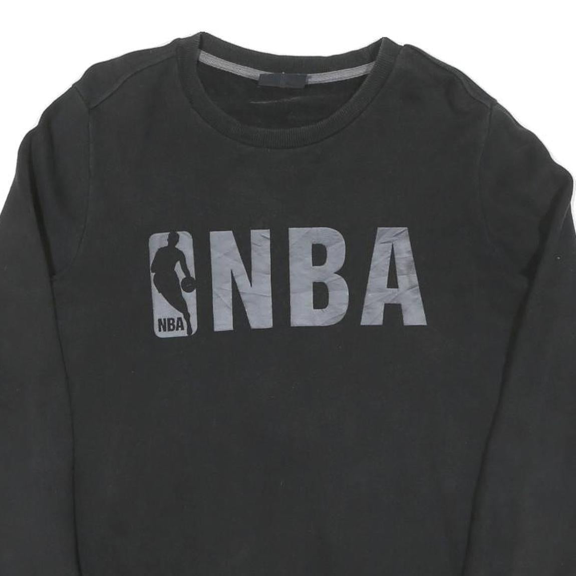 NBA Mens Black Cotton Crew Neck S Sweatshirt Basketball Logo Casual Wear