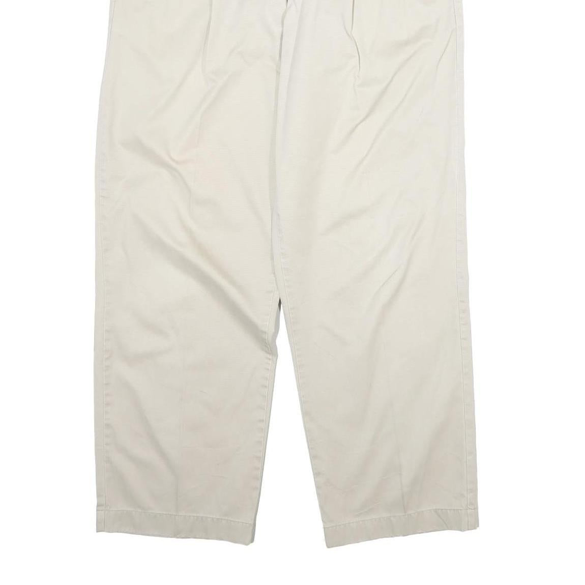 TOMMY HILFIGER Mens Cotton Cream Regular Straight Trousers W34 L32 Classic