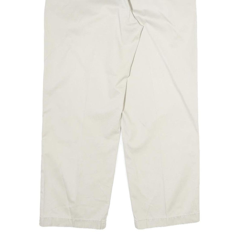 TOMMY HILFIGER Mens Cotton Cream Regular Straight Trousers W34 L32 Classic