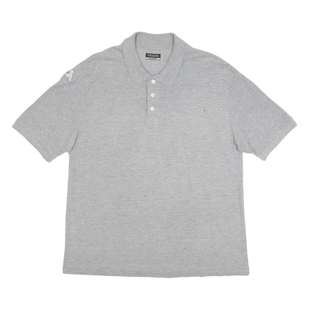 KAPPA Womens Grey Short Sleeve Plain XL Cotton Blend Polo Shirt Sportswear