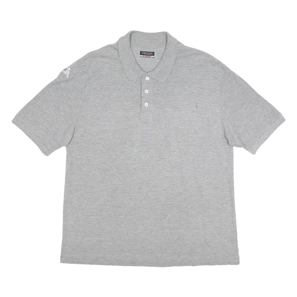 KAPPA Womens Grey Short Sleeve Plain XL Cotton Blend Polo Shirt Sportswear