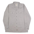 DICKIES Mens Grey Work Shirt XL Polyester Blend Long Sleeve Button Closure