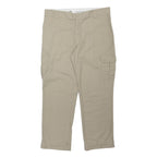 DICKIES Mens Beige Regular Straight Zip Closure Trousers W38 L30 Casual Workwear