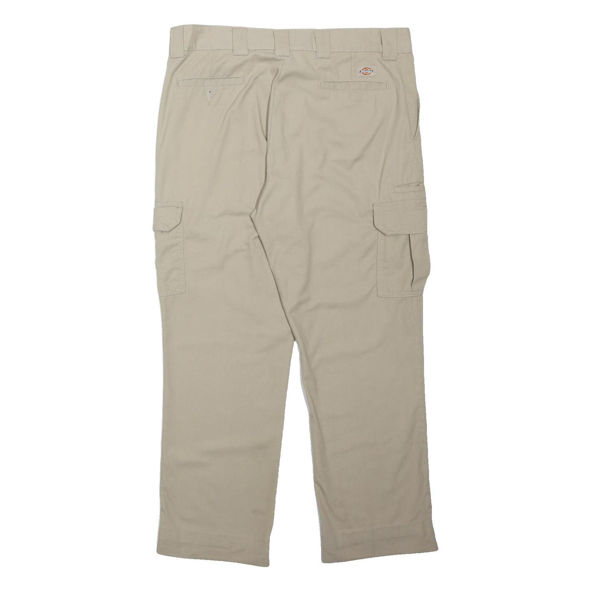 DICKIES Mens Beige Regular Straight Zip Closure Trousers W38 L30 Casual Workwear