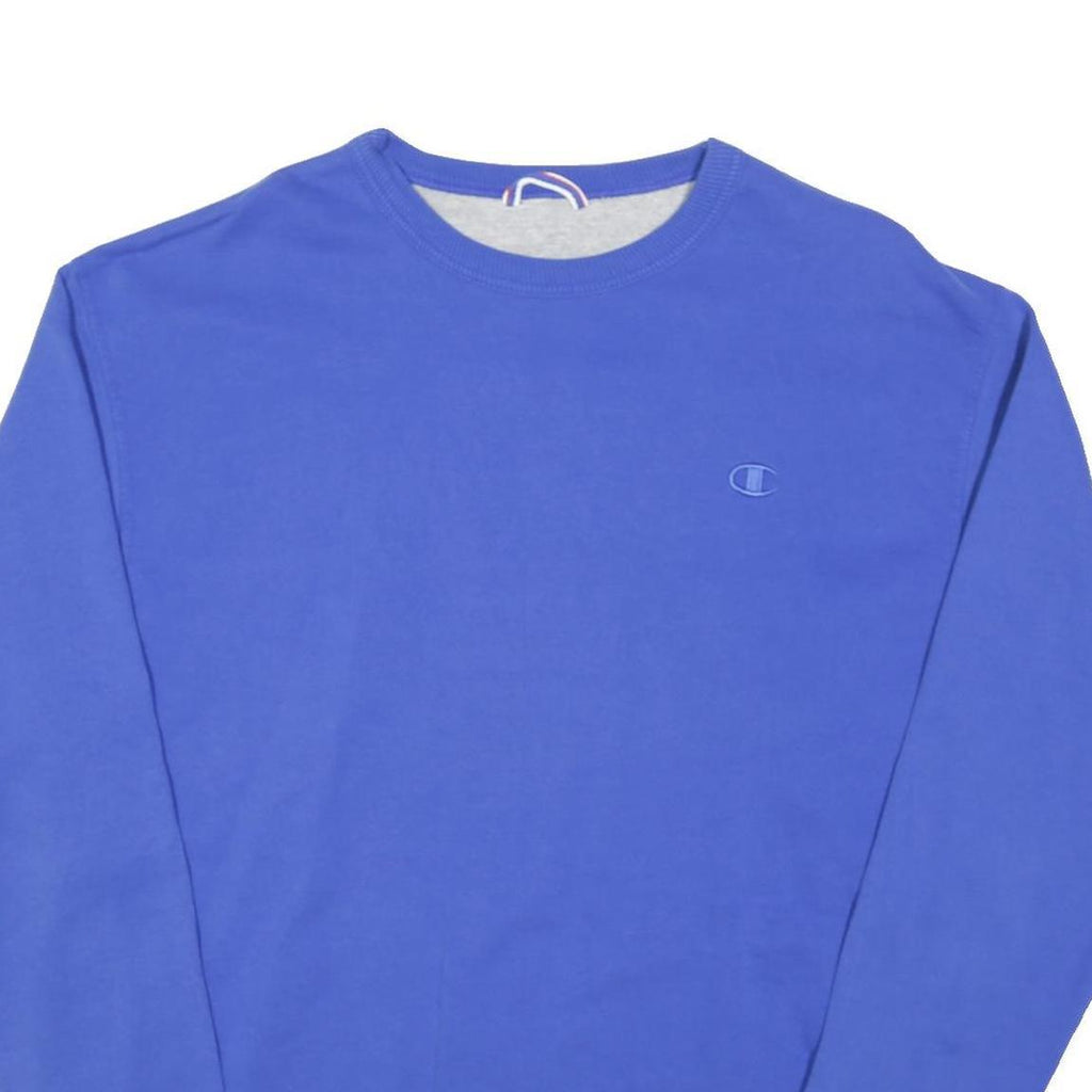 CHAMPION Mens Blue XL Crew Neck Sweatshirt Cotton Blend Casual Pullover