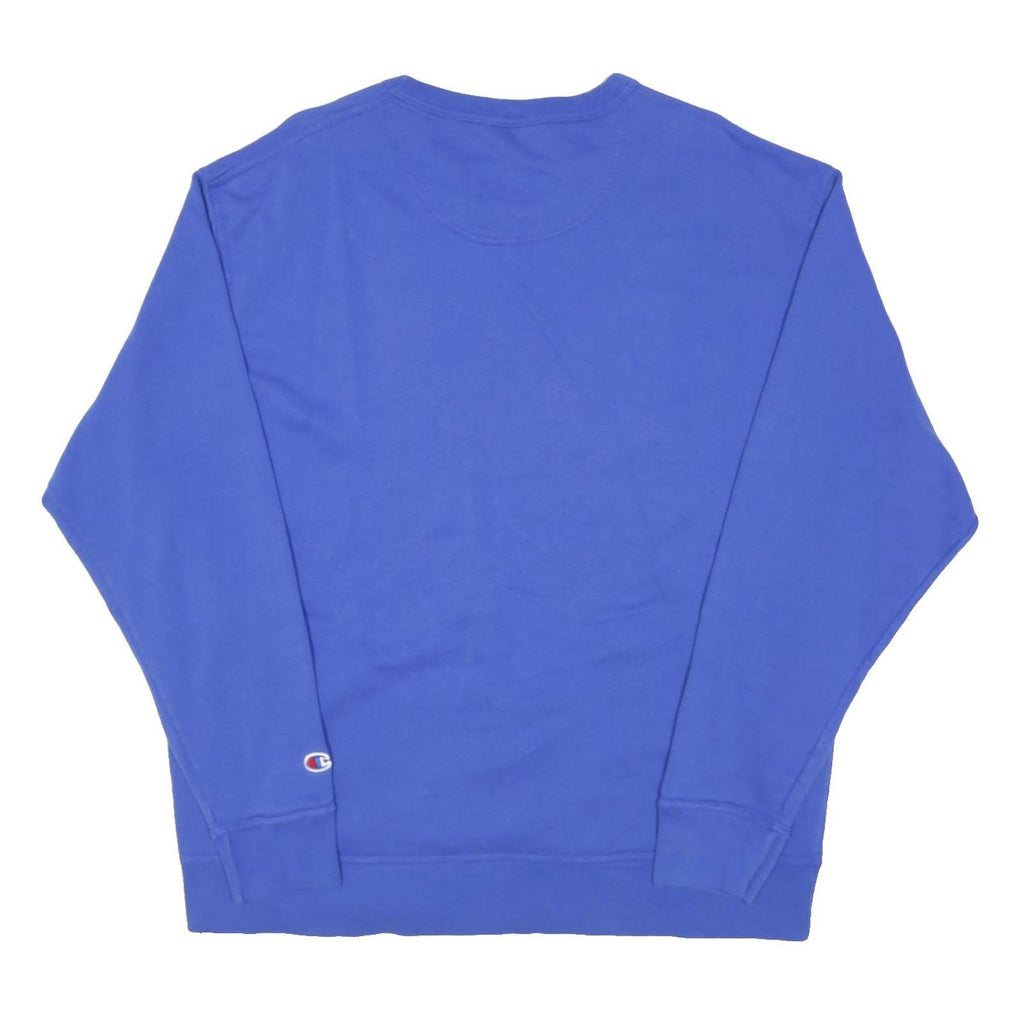 CHAMPION Mens Blue XL Crew Neck Sweatshirt Cotton Blend Casual Pullover