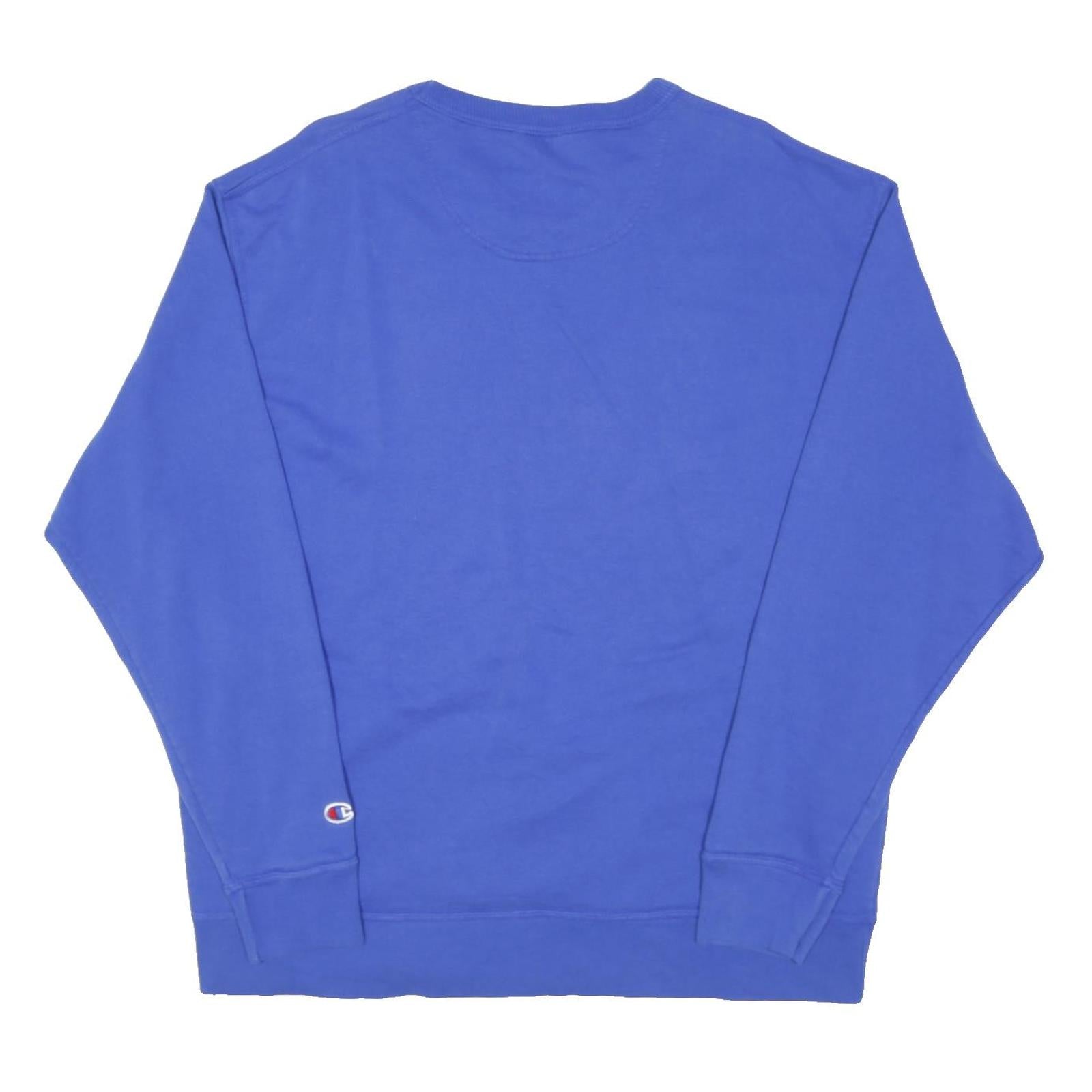 CHAMPION Mens Blue XL Crew Neck Sweatshirt Cotton Blend Casual Pullover