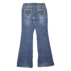 YMI Womens Blue Regular Flared Denim Medium W32 L34 Stylish Cotton Blend Zip