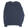 NAUTICA Mens Blue & Grey Patterned Cotton Jumper V-Neck Basic Knit M Casual