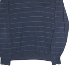 NAUTICA Mens Blue & Grey Patterned Cotton Jumper V-Neck Basic Knit M Casual