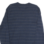 NAUTICA Mens Blue & Grey Patterned Cotton Jumper V-Neck Basic Knit M Casual
