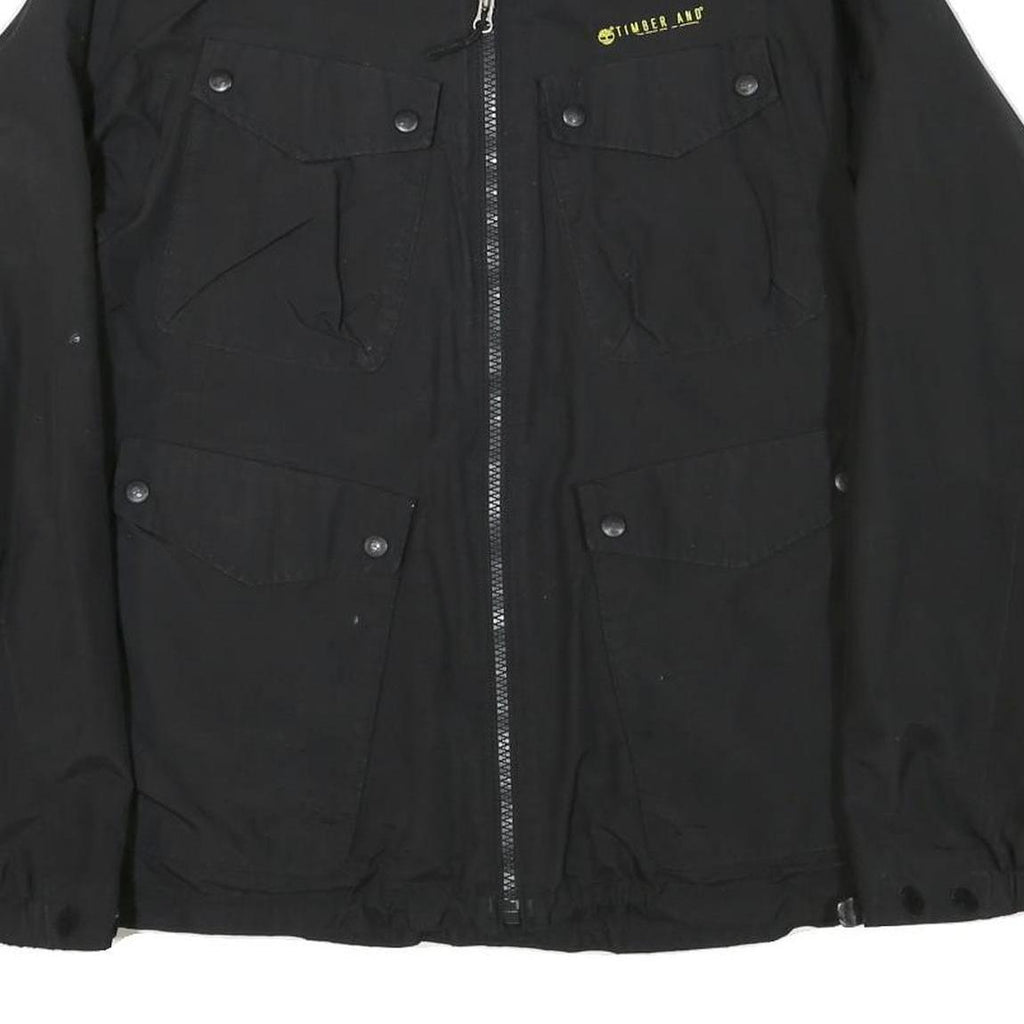 TIMBERLAND Mens Black Jacket M Polyester Blend Plain Zip Outdoor Casual