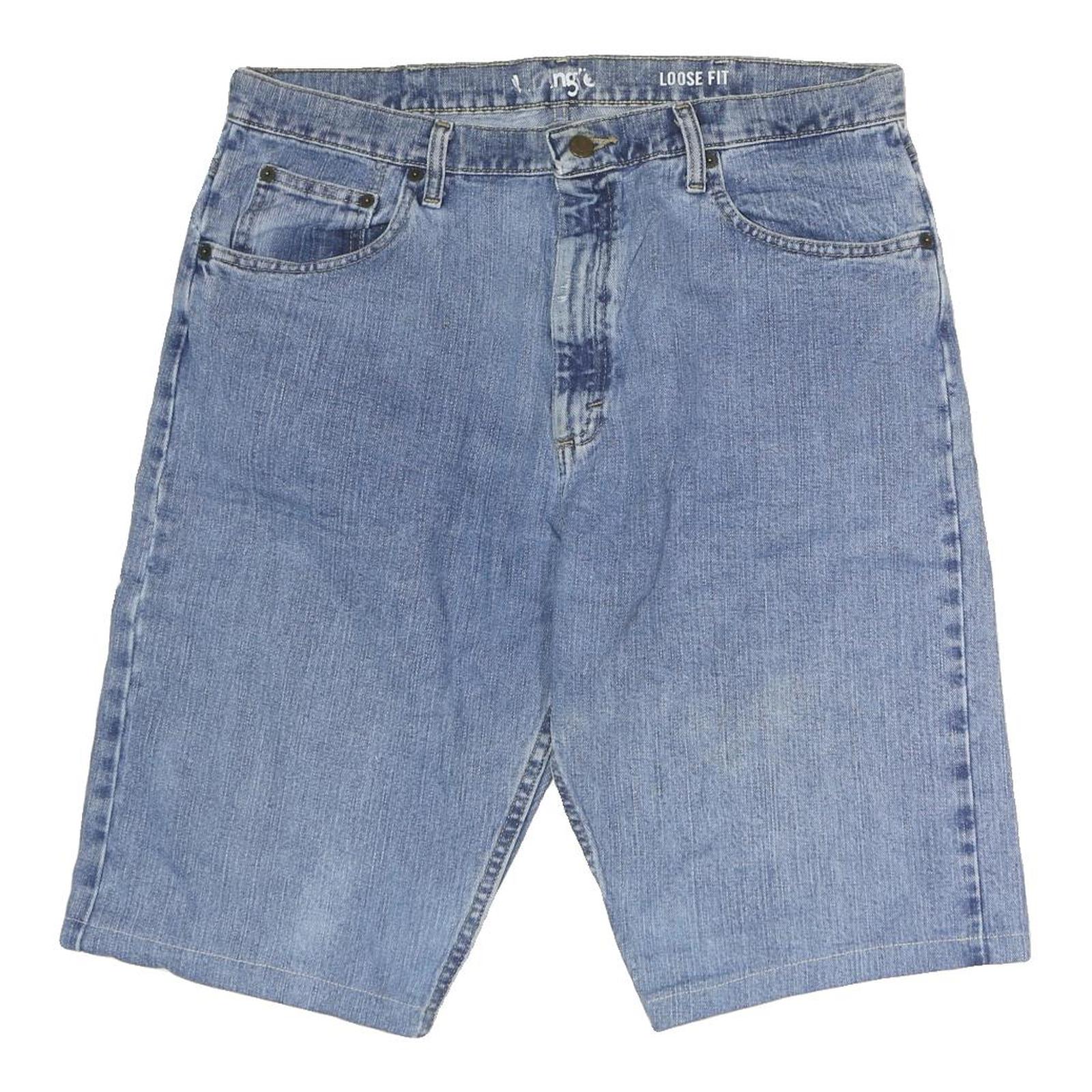WRANGLER Womens Denim Blue Shorts XL W38 Loose Fit Cotton Relaxed Casual
