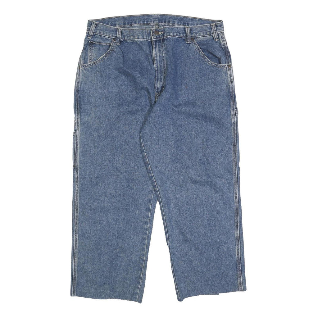 DICKIES Mens Relaxed Blue Denim Jeans W38 L24 Workwear Utility Zip Closure