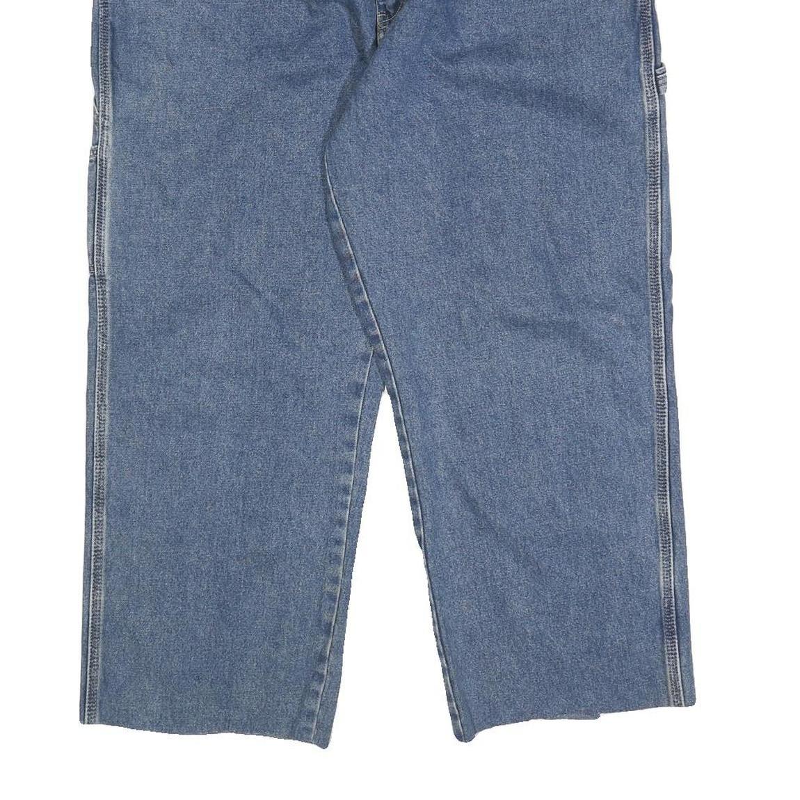 DICKIES Mens Relaxed Blue Denim Jeans W38 L24 Workwear Utility Zip Closure