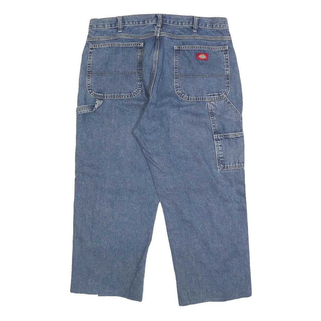 DICKIES Mens Relaxed Blue Denim Jeans W38 L24 Workwear Utility Zip Closure