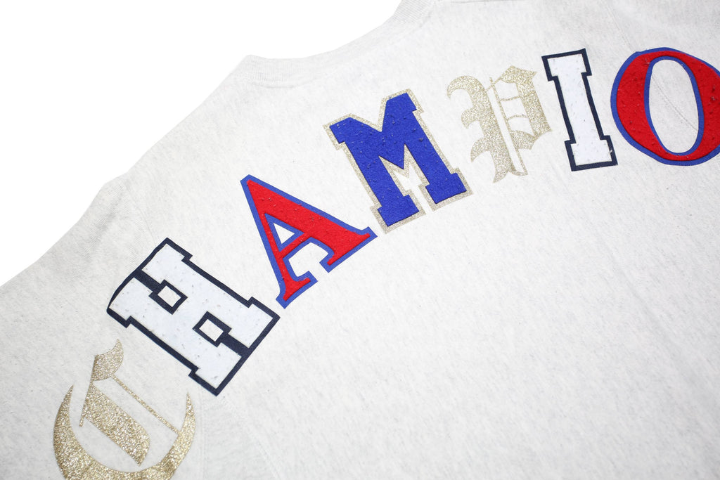 CHAMPION REVERSE WEAVE Mens White Crew Neck S Cotton Blend Pullover Sweatshirt