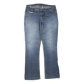 Womens Regular Fit Blue Denim Straight Leg Jeans W32 L30 Embellished Pockets Zip