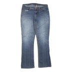 Womens Regular Fit Blue Denim Straight Leg Jeans W32 L30 Embellished Pockets Zip
