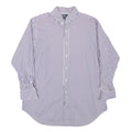 RALPH LAUREN Mens Blue & White Striped Shirt L Classic Cotton Blend Button