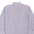 RALPH LAUREN Mens Blue & White Striped Shirt L Classic Cotton Blend Button