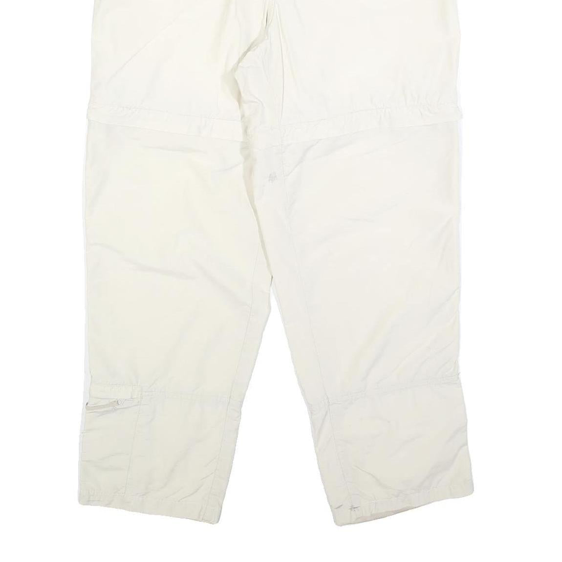 COLUMBIA Womens Polyester Blend White Regular Zip Trousers W30 L28 Lightweight