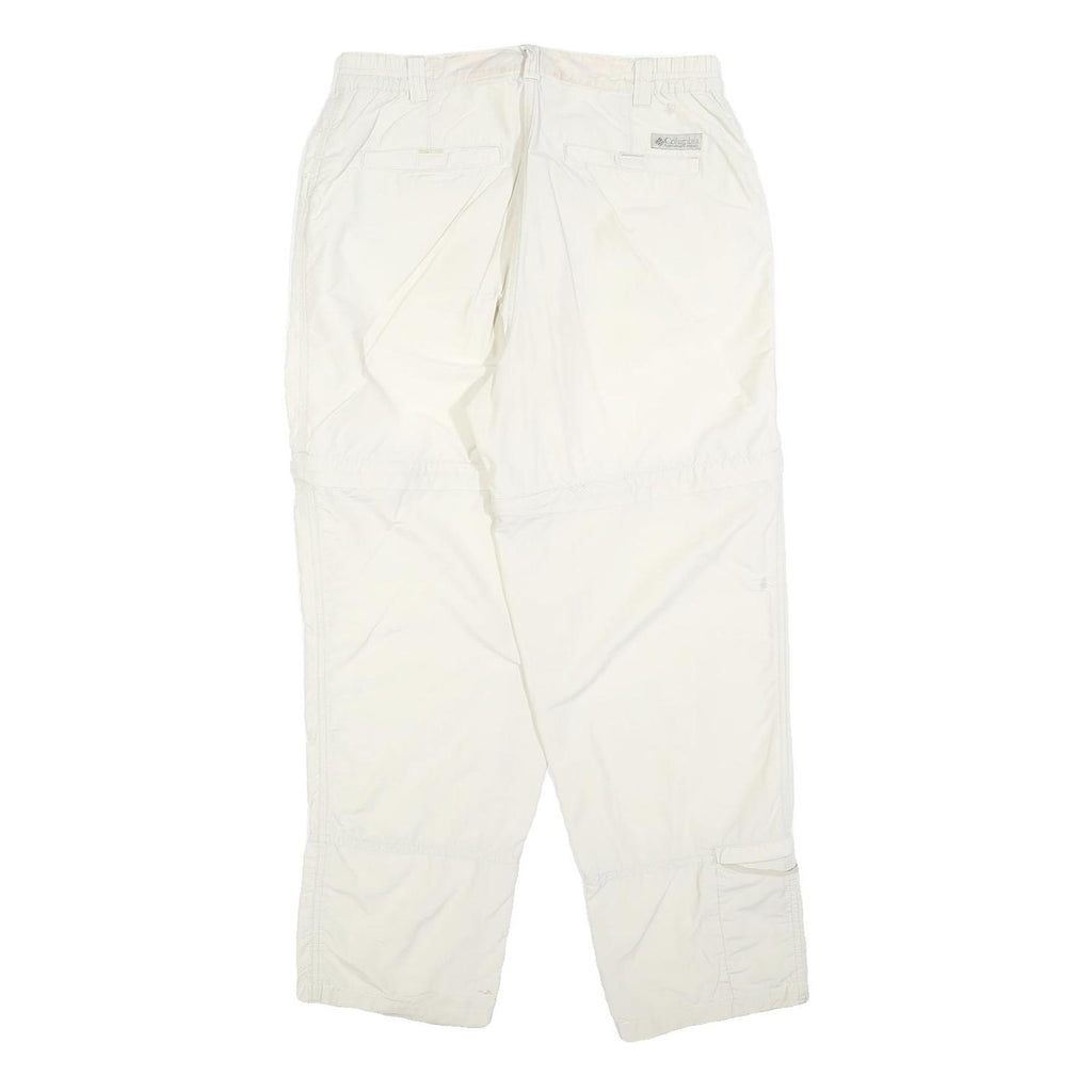 COLUMBIA Womens Polyester Blend White Regular Zip Trousers W30 L28 Lightweight