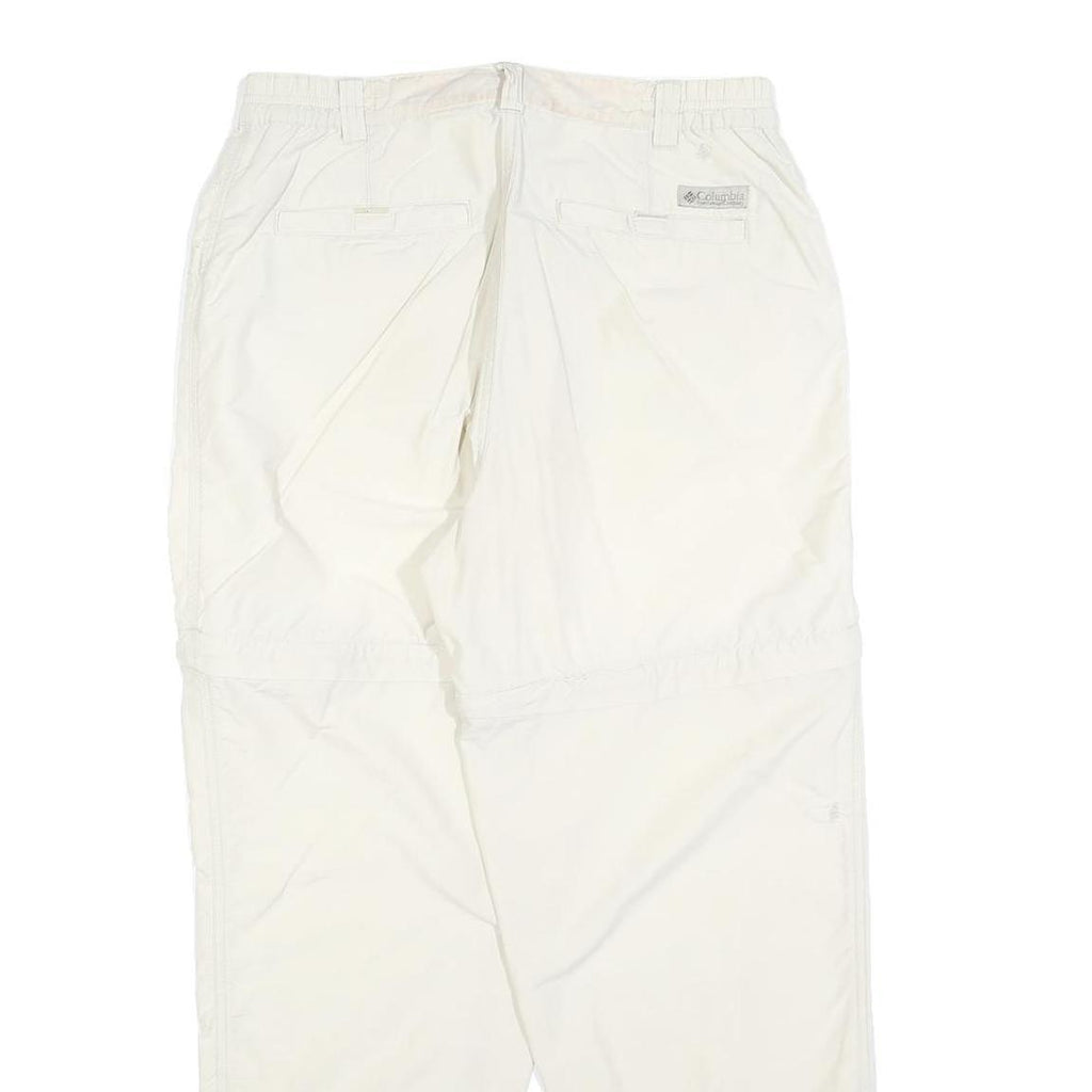 COLUMBIA Womens Polyester Blend White Regular Zip Trousers W30 L28 Lightweight