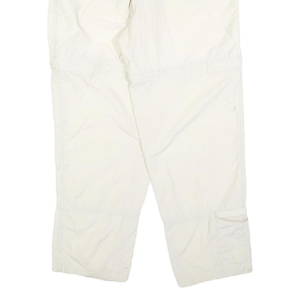 COLUMBIA Womens Polyester Blend White Regular Zip Trousers W30 L28 Lightweight