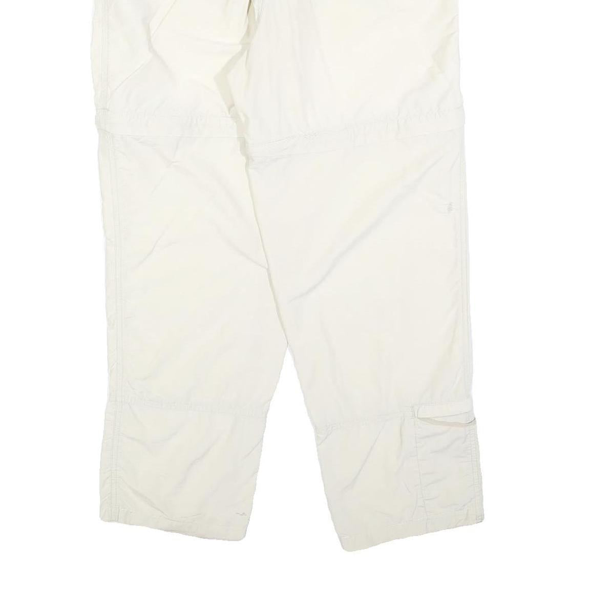 COLUMBIA Womens Polyester Blend White Regular Zip Trousers W30 L28 Lightweight
