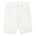 LEVI'S Womens White Denim Cut-Off Shorts M W30 Distressed