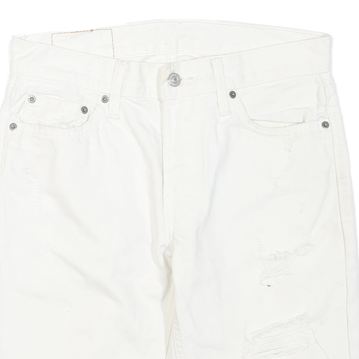 LEVI'S Womens White Denim Cut-Off Shorts M W30 Distressed