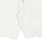 LEVI'S Womens White Denim Cut-Off Shorts M W30 Distressed