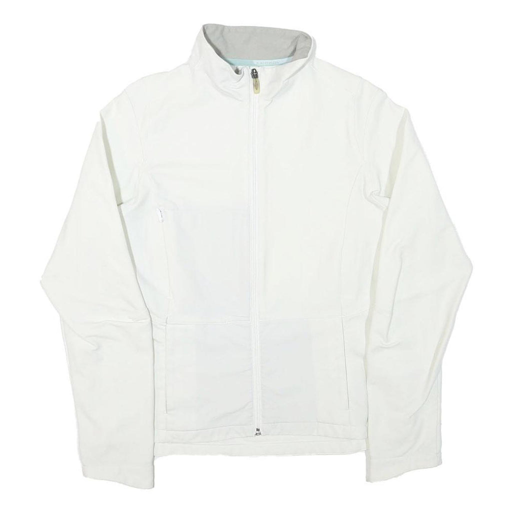 SALOMON Womens White Jacket S Polyester Blend Plain Zip Outdoor Activewear