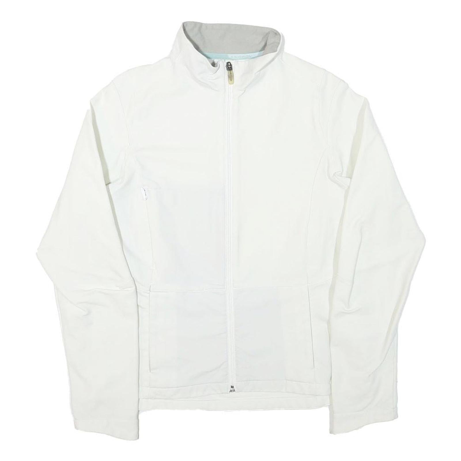 SALOMON Womens White Jacket S Polyester Blend Plain Zip Outdoor Activewear